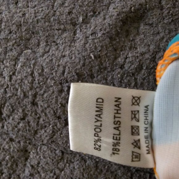 Blue and orange polkadot strapless bikini top - Picture 4 of 4